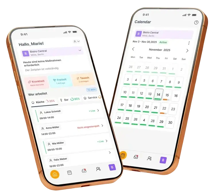 Gastro Cockpit App Mockup