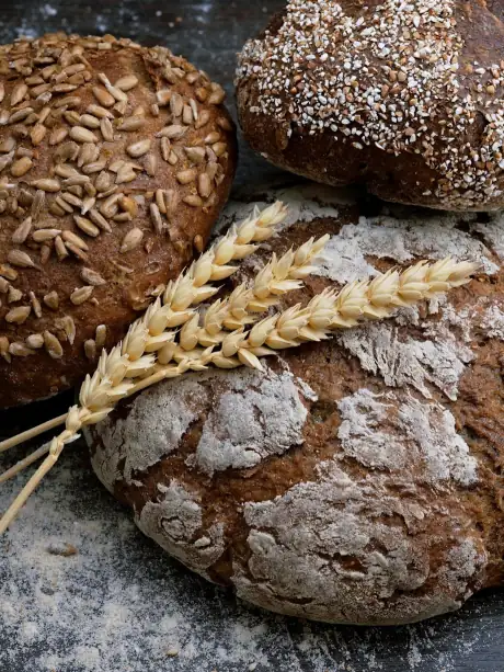 Frisch gebackene Brote einer Bäckerei